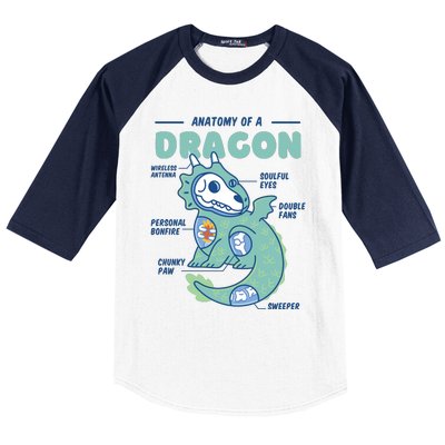 Anatomy Of A Dragon Baseball Sleeve Shirt