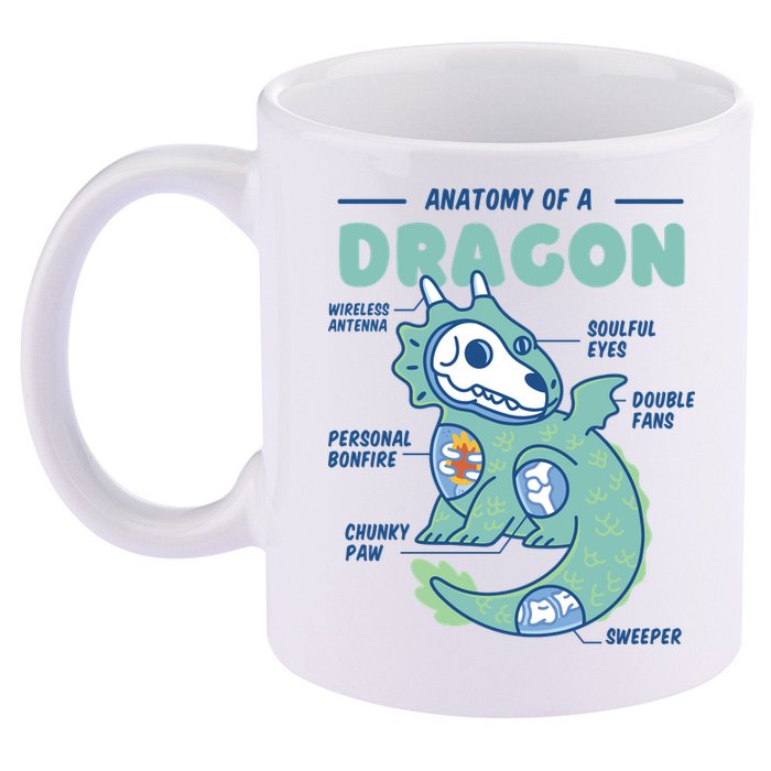 Anatomy Of A Dragon 11oz C Handle Ceramic Mug