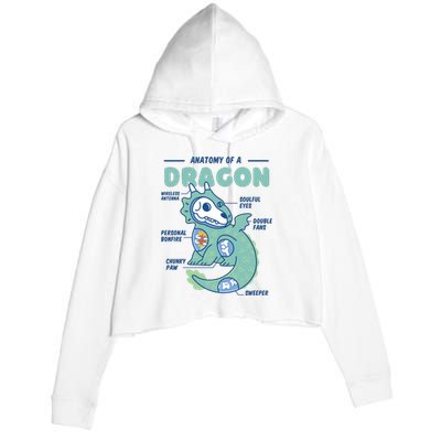 Anatomy Of A Dragon Crop Fleece Hoodie