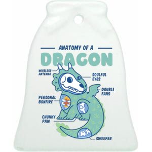 Anatomy Of A Dragon Ceramic Bell Ornament