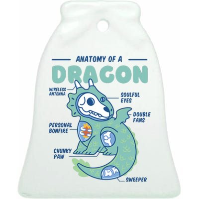 Anatomy Of A Dragon Ceramic Bell Ornament