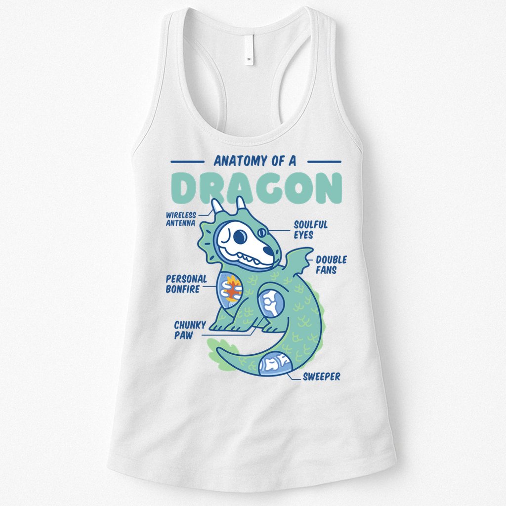 Anatomy Of A Dragon Womens Tank Top