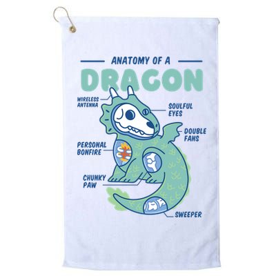 Anatomy Of A Dragon Golf Towel