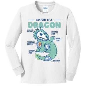 Anatomy Of A Dragon Kids Long Sleeve Shirt