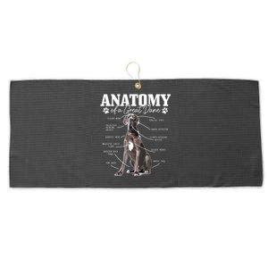 Anatomy Of A Great Dane Funny Cute Dog Mom Dad Large Microfiber Waffle Golf Towel