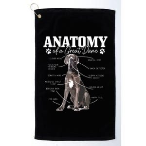 Anatomy Of A Great Dane Funny Cute Dog Mom Dad Platinum Collection Golf Towel