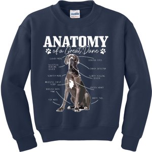 Anatomy Of A Great Dane Funny Cute Dog Mom Dad Kids Sweatshirt