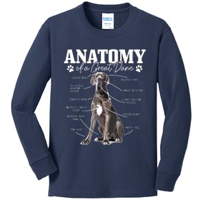 Anatomy Of A Great Dane Funny Cute Dog Mom Dad Kids Long Sleeve Shirt