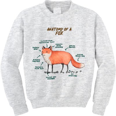 Anatomy Of A Fox Funny Cute Kids Sweatshirt