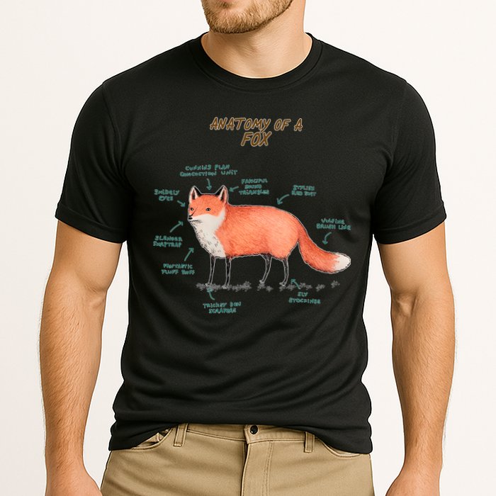 Anatomy Of A Fox Funny Cute Cooling Performance Crew T-Shirt