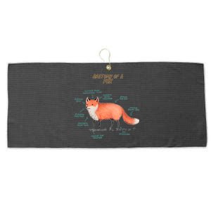 Anatomy Of A Fox Funny Cute Large Microfiber Waffle Golf Towel