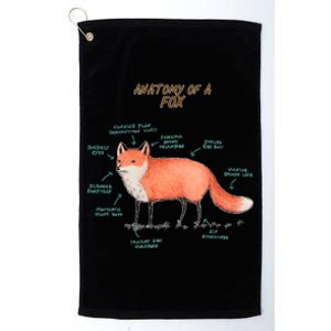 Anatomy Of A Fox Funny Cute Platinum Collection Golf Towel