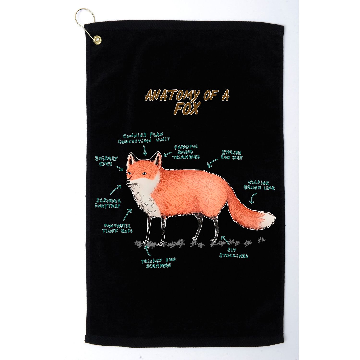 Anatomy Of A Fox Funny Cute Golf Towel