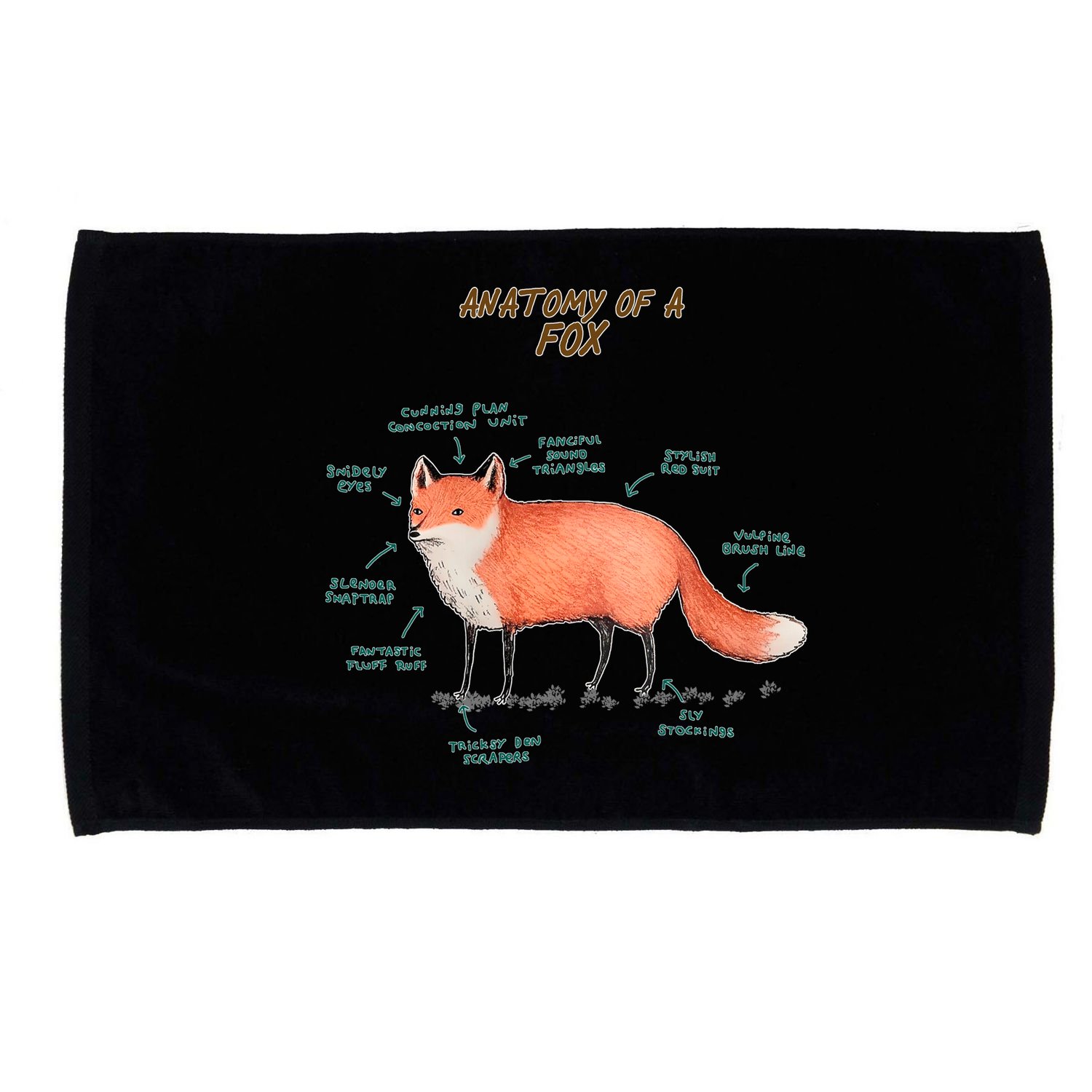 Anatomy Of A Fox Funny Cute Microfiber Hand Towel