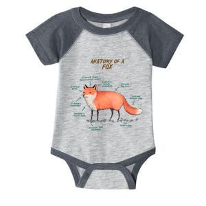 Anatomy Of A Fox Funny Cute Infant Baby Jersey Bodysuit