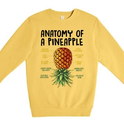 Anatomy Of A Pineapple Swinger Premium Crewneck Sweatshirt