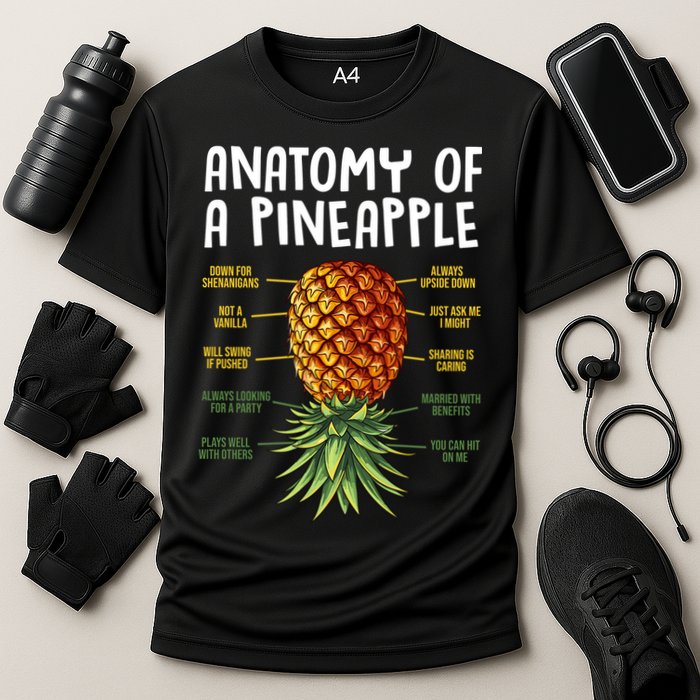Anatomy Of A Pineapple Swinger Cooling Performance Crew T-Shirt