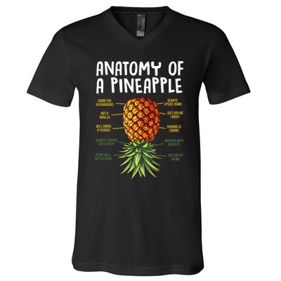 Anatomy Of A Pineapple Swinger V-Neck T-Shirt