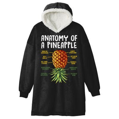 Anatomy Of A Pineapple Swinger Hooded Wearable Blanket