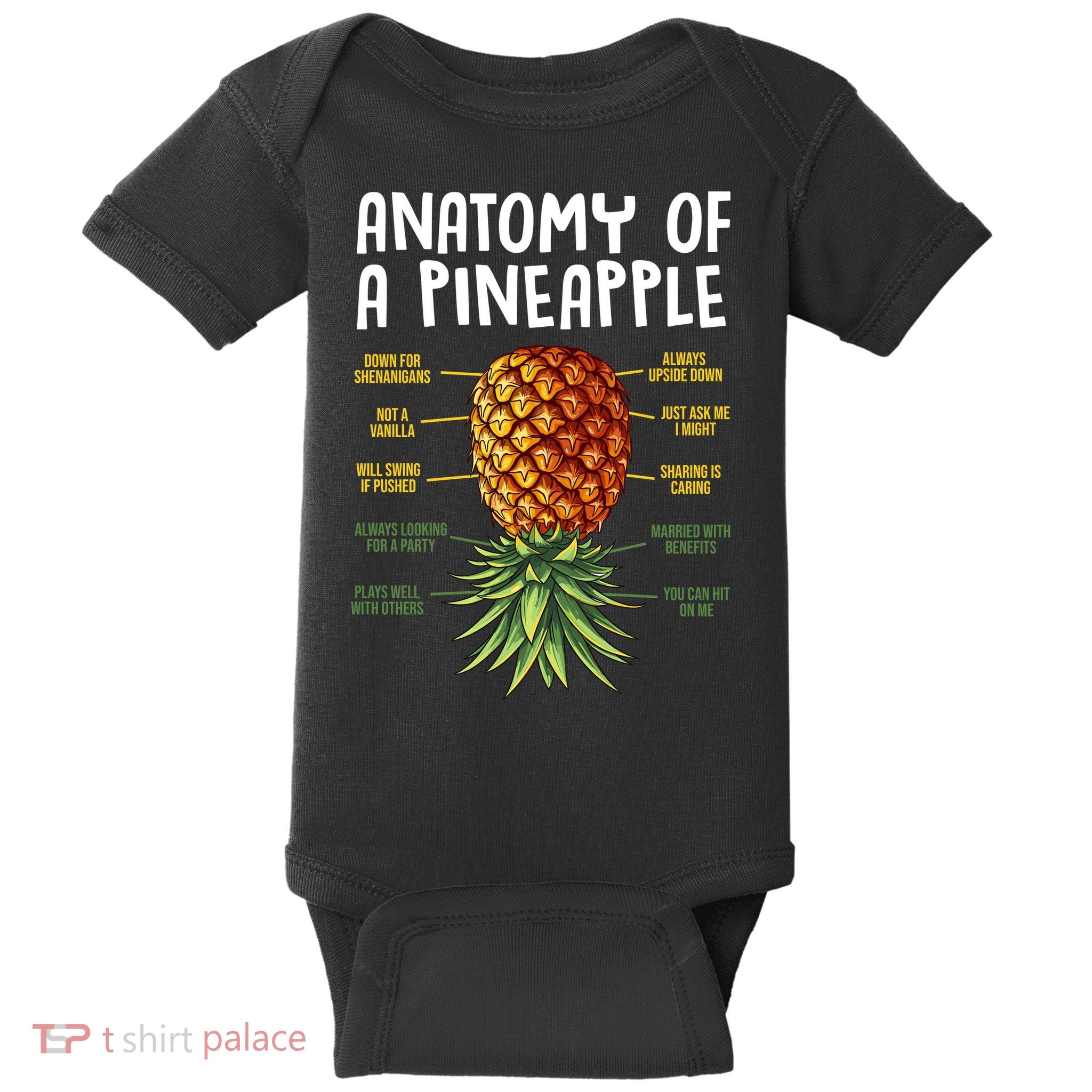 Anatomy Of A Pineapple Swinger Baby Bodysuit