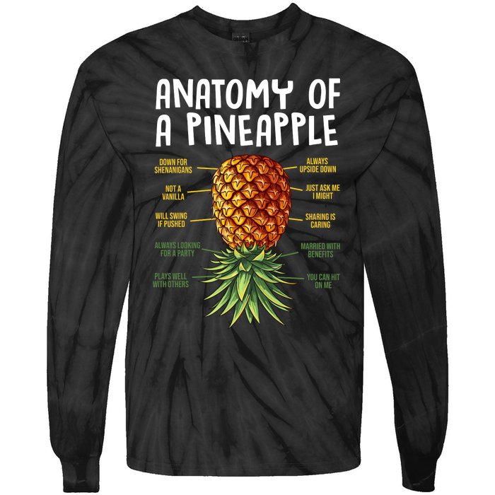 Anatomy Of A Pineapple Swinger Tie-Dye Long Sleeve Shirt