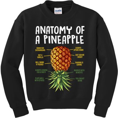 Anatomy Of A Pineapple Swinger Kids Sweatshirt