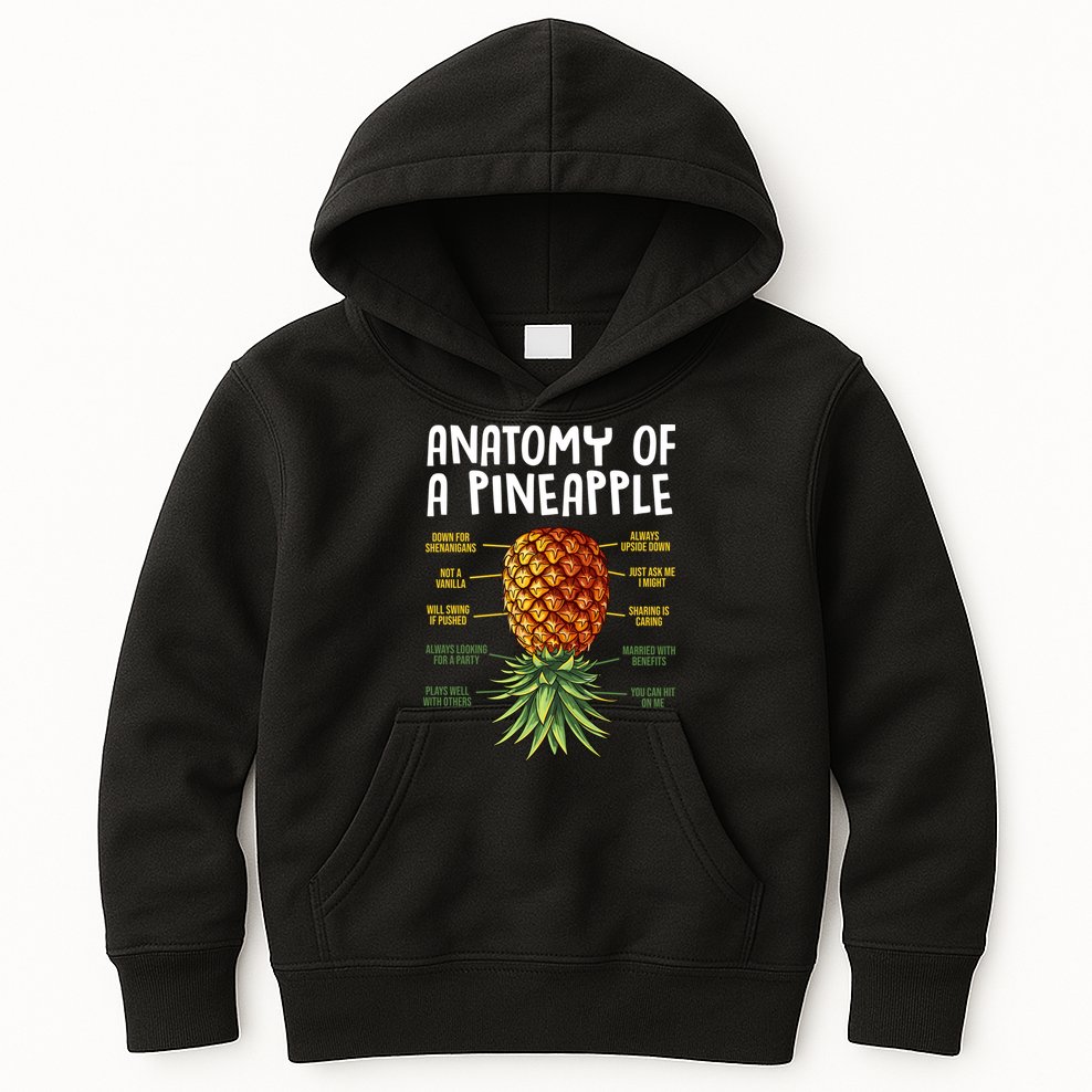 Anatomy Of A Pineapple Swinger Kids Hoodie