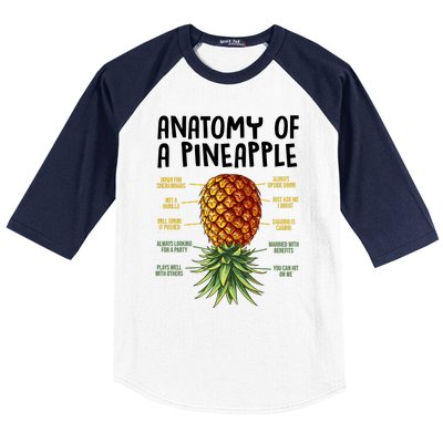 Anatomy Of A Pineapple Swinger Baseball Sleeve Shirt