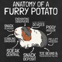 Anatomy Of A Furry Potato Guinea Pig 7 Panel Mesh Trucker Snapback Hat