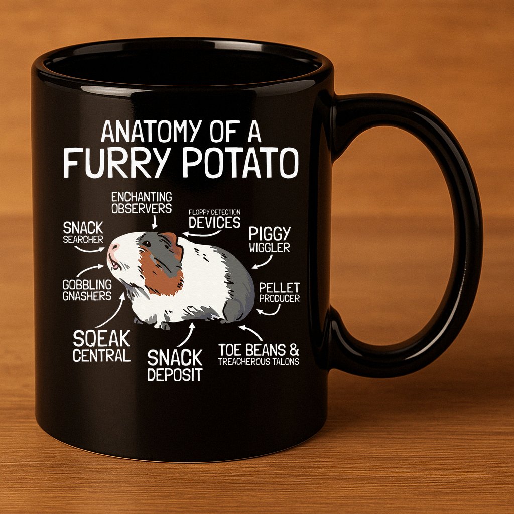 Anatomy Of A Furry Potato Guinea Pig 11oz C Handle Ceramic Mug