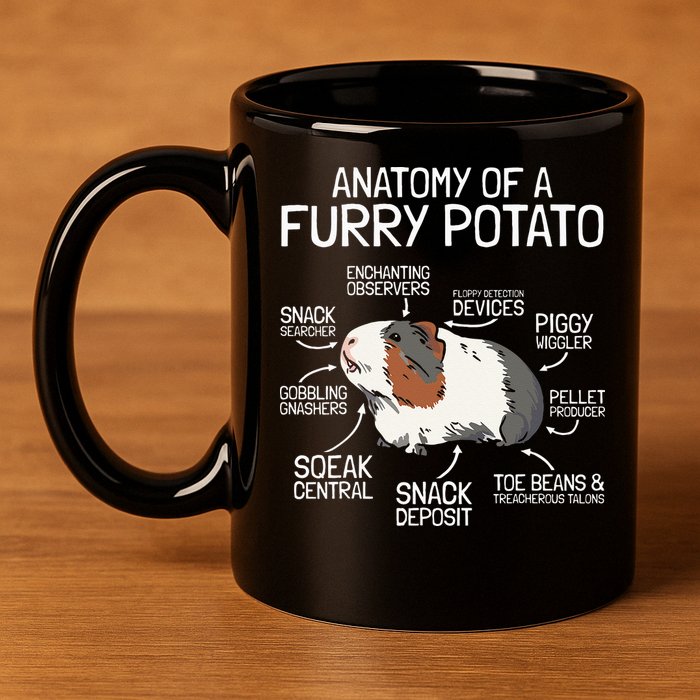 Anatomy Of A Furry Potato Guinea Pig 11oz C Handle Ceramic Mug
