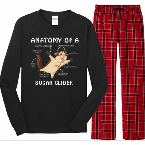 Anatomy Of A Sugar Glider Long Sleeve Pajama Set