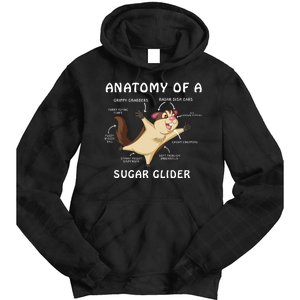 Anatomy Of A Sugar Glider Tie Dye Hoodie