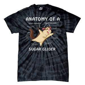 Anatomy Of A Sugar Glider Tie-Dye T-Shirt