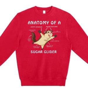 Anatomy Of A Sugar Glider Premium Crewneck Sweatshirt