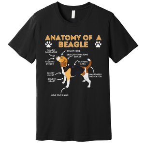 Anatomy Of A Beagle Funny Beagle Dog Lover Premium T-Shirt