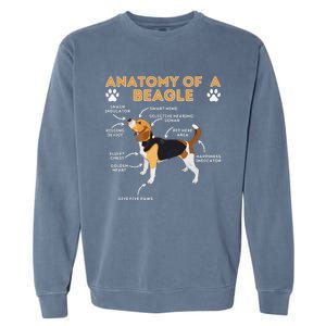 Anatomy Of A Beagle Funny Beagle Dog Lover Garment-Dyed Sweatshirt