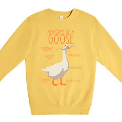 Anatomy Of A Goose Water Bird Duckling Premium Crewneck Sweatshirt