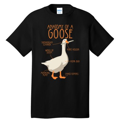 Anatomy Of A Goose Water Bird Duckling Tall T-Shirt