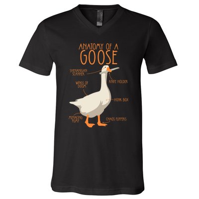 Anatomy Of A Goose Water Bird Duckling V-Neck T-Shirt