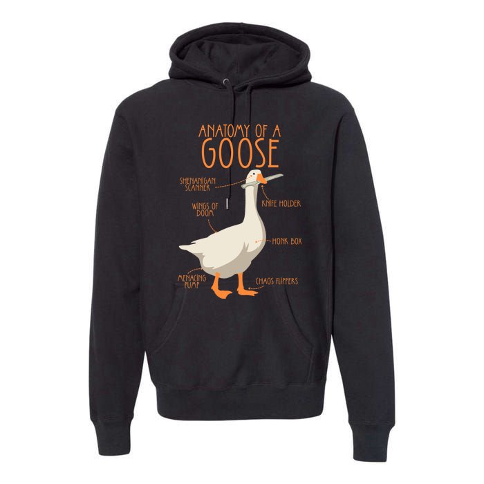 Anatomy Of A Goose Water Bird Duckling Premium Hoodie