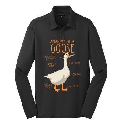 Anatomy Of A Goose Water Bird Duckling Silk Touch Performance Long Sleeve Polo