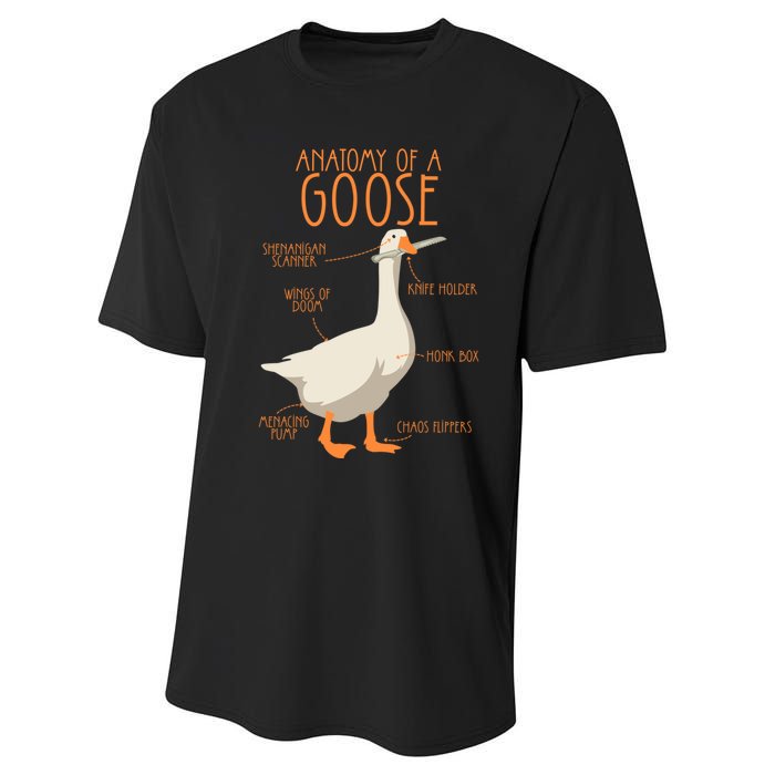 Anatomy Of A Goose Water Bird Duckling Performance Sprint T-Shirt