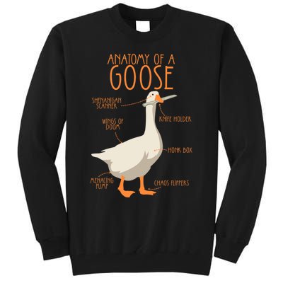 Anatomy Of A Goose Water Bird Duckling Tall Sweatshirt