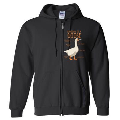 Anatomy Of A Goose Water Bird Duckling Full Zip Hoodie