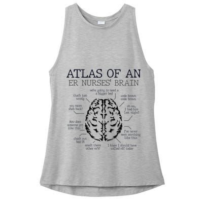Atlas Of An ER Nurse' Brain ICU Nurse Essential Nurse Ladies PosiCharge Tri-Blend Wicking Tank