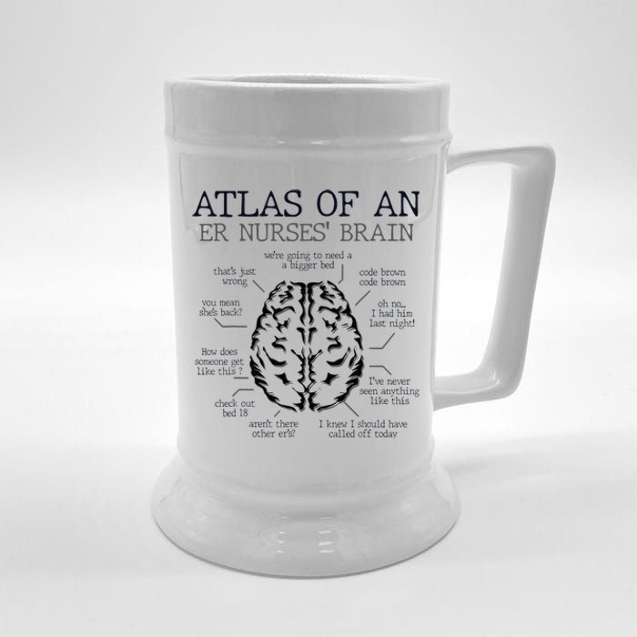 Atlas Of An ER Nurse' Brain ICU Nurse Essential Nurse Beer Stein