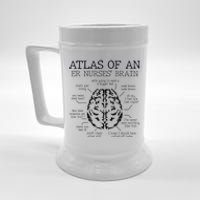 Atlas Of An ER Nurse' Brain ICU Nurse Essential Nurse Beer Stein