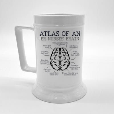 Atlas Of An ER Nurse' Brain ICU Nurse Essential Nurse Beer Stein