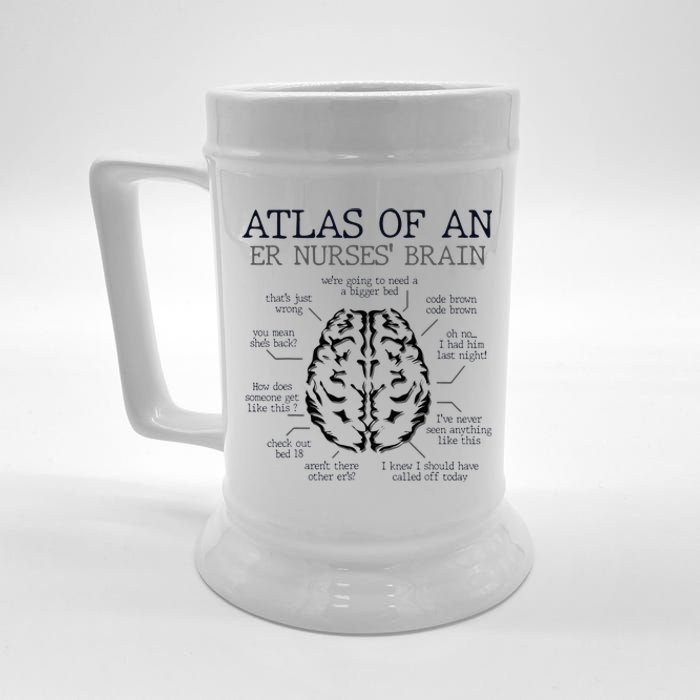 Atlas Of An ER Nurse' Brain ICU Nurse Essential Nurse Beer Stein